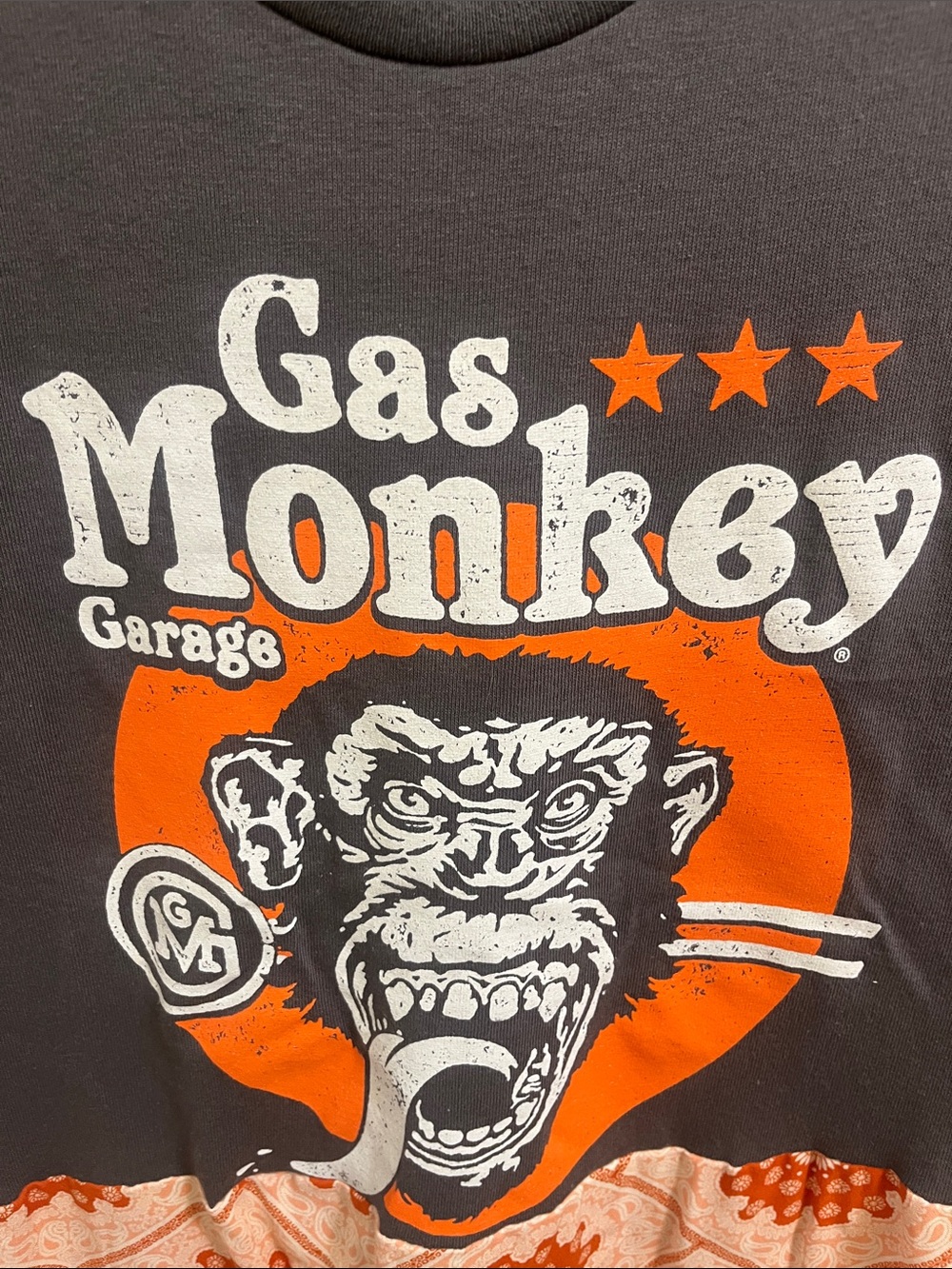 Gas Monkey Charcoal & Orange Midi Dress - Picture 2 of 4